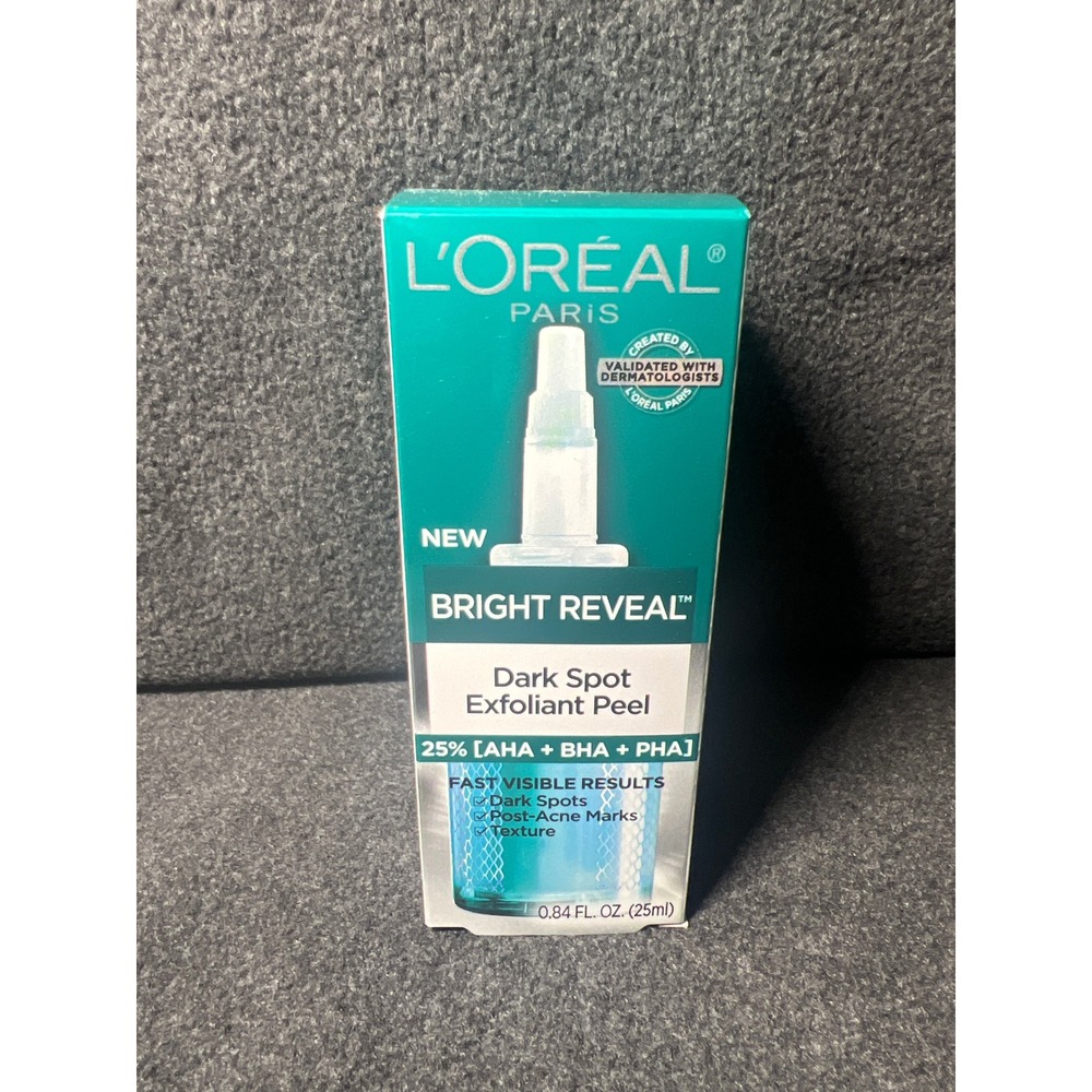 L'Oreal Paris Bright Reveal Dark Spot Exfoliant Peel 25% AHA BHA PHA 0.84oz New